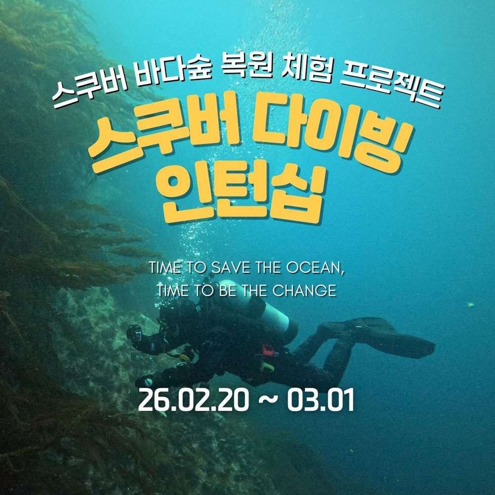 [오션캠퍼스] 영덕,울진 스쿠버다이빙 인턴십 모집