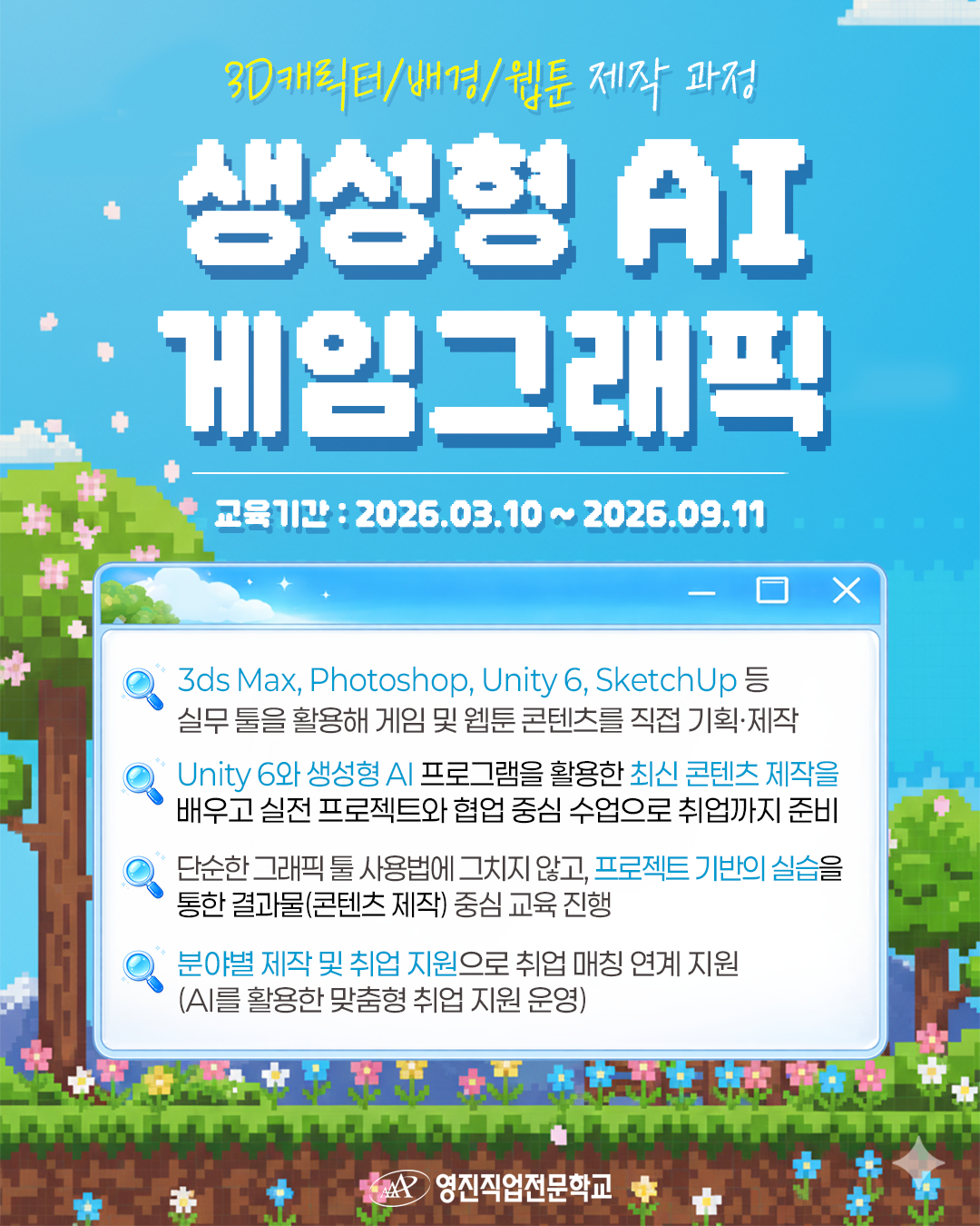 [국비지원교육] AI 활용 3D 그래픽 교육! 캐릭터·배경 제작 올인원 과정
